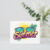 Carte Postale Texte d'été - Conception de lunettes de soleil d'é (Debout devant)