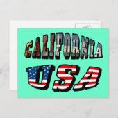 Carte Postale Texte du drapeau de la Californie (Devant / Derrière)