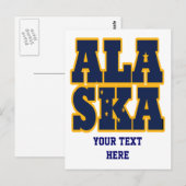 Carte Postale Texte du drapeau de l'État de l'Alaska (Devant / Derrière)