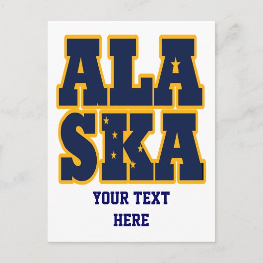 Carte Postale Texte du drapeau de l'État de l'Alaska (Devant)