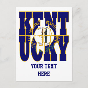 Carte Postale texte du drapeau de l'État du Kentucky