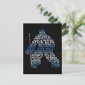 Carte postale texte du gardien de hockey (Debout devant)