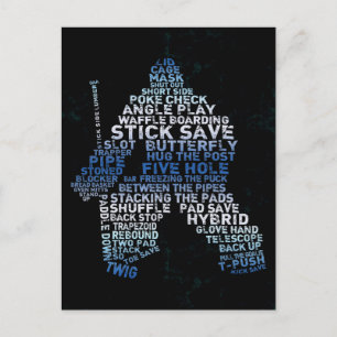 Carte postale texte du gardien de hockey