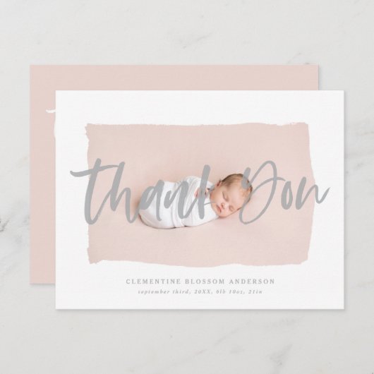 Carte Postale Texte du script merci faire-part de naissance (Devant / Derrière)