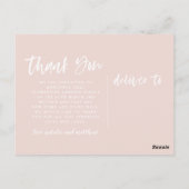 Carte Postale Texte du script merci faire-part de naissance (Dos)