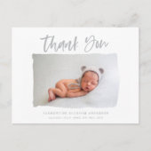 Carte Postale Texte du script merci faire-part de naissance (Devant)