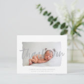 Carte Postale Texte du script merci faire-part de naissance (Debout devant)