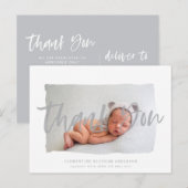 Carte Postale Texte du script merci faire-part de naissance (Devant / Derrière)