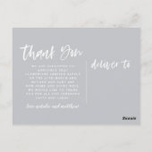 Carte Postale Texte du script merci faire-part de naissance (Dos)