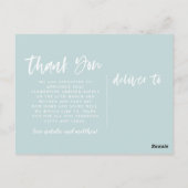 Carte Postale Texte du script merci faire-part de naissance (Dos)