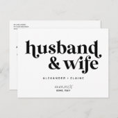 Carte Postale Texte en Gras Seulement Mariage Intime Mari & Femm (Devant / Derrière)