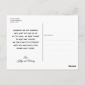 Carte Postale Texte en Gras Seulement Mariage Intime Mari & Femm (Dos)