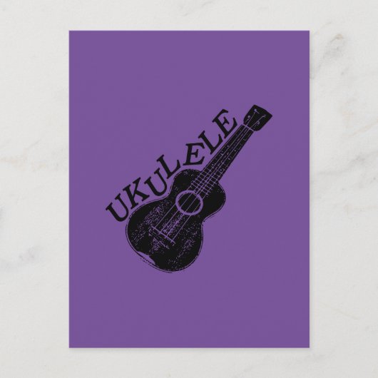Carte Postale Texte et image d'ukulélé (Devant)