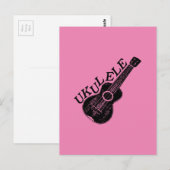 Carte Postale Texte Et Image Ukulele (Devant / Derrière)
