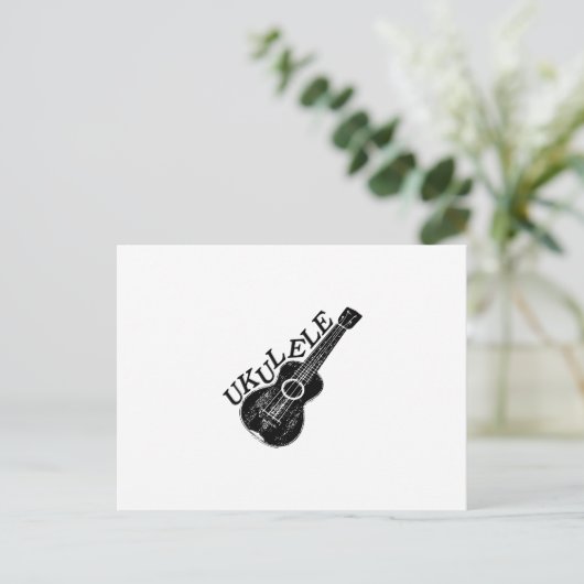 Carte Postale Texte Et Image Ukulele (Debout devant)