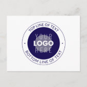 Carte Postale Texte et logo personnalisables | Bleu foncé violet (Devant)