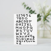 Carte Postale Texte et numéro ABC (Debout devant)