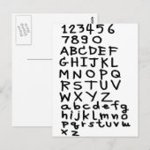 Carte Postale Texte et numéro ABC (Devant / Derrière)