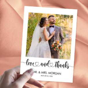 Carte Postale Texte et photo de script simple Remerciement de