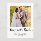 Carte Postale Texte et photo de script simple | Remerciement de (Devant)