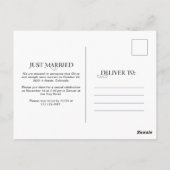 Carte Postale Texte et photo élégant unique | Juste marié (Dos)