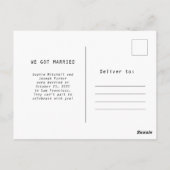 Carte Postale Texte et photo simple et élégant | FAIRE-PART MARI (Dos)