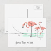 Carte postale texte Flamingo Ocean Trio 3 (Devant / Derrière)