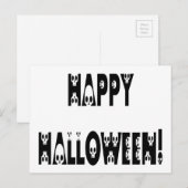 Carte Postale Texte Halloween squelette (Devant / Derrière)