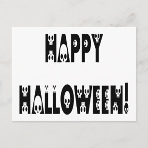 Carte Postale Texte Halloween squelettique