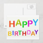 Carte Postale Texte Joyeux Anniversaire Ludique (Devant / Derrière)
