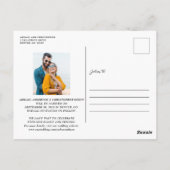 Carte Postale Texte Moderne Superposer Photo Enregistrer la date (Dos)