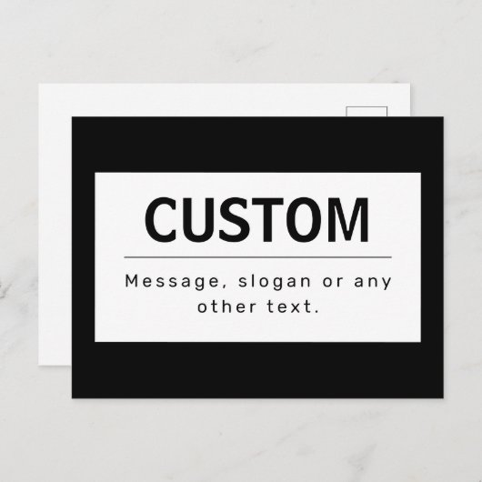 Carte Postale Texte modifiable moderne en gras | Noir & Blanc (Devant / Derrière)