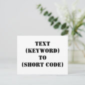 CARTE POSTALE TEXTE (MOT-CLÉ) À (CODE COURT) (Debout devant)