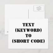 CARTE POSTALE TEXTE (MOT-CLÉ) À (CODE COURT) (Devant / Derrière)