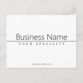 Carte Postale Texte noir classique simple sur blanc (Devant)