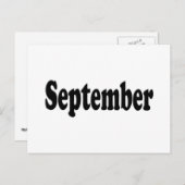 Carte Postale Texte noir septembre (Devant / Derrière)