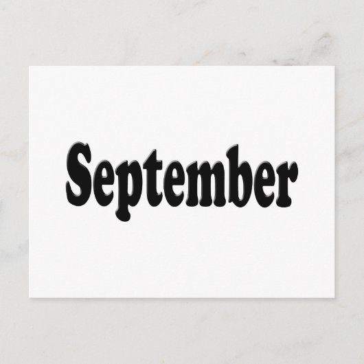 Carte Postale Texte noir septembre (Devant)