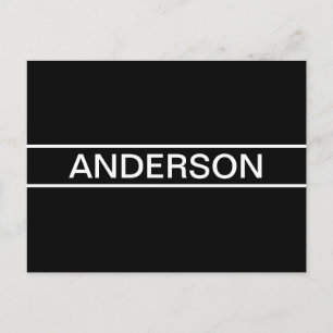 Carte Postale Texte personnalisable Gras Moderne Noir & Blanc
