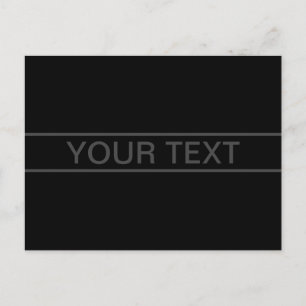 Carte Postale Texte personnalisable Noir Moderne Gras & Gris F