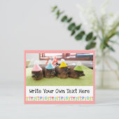 Carte Postale Texte personnalisable Oiseau bébé mignon Pinson Pi (Debout devant)