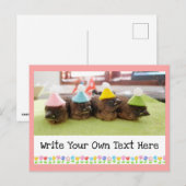 Carte Postale Texte personnalisable Oiseau bébé pinson pinsons m (Devant / Derrière)