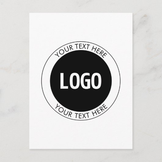 Carte Postale Texte personnalisable simple et logo ou image (Devant)