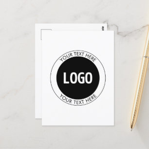Carte Postale Texte personnalisable simple et votre logo ou imag