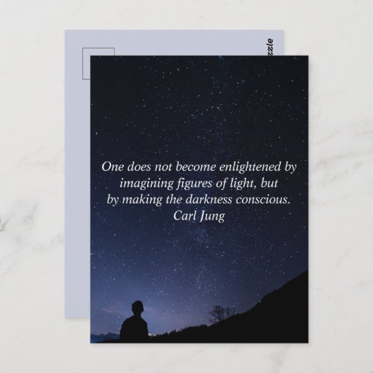 Carte Postale Texte personnalisé Carl Jung Enlighted Conscious C (Devant / Derrière)