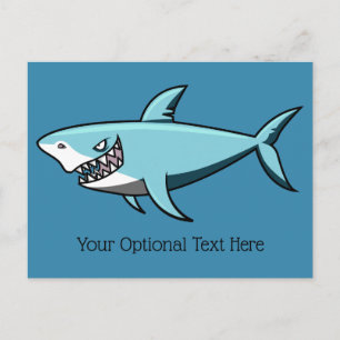 Carte postale texte personnalisé cool Shark
