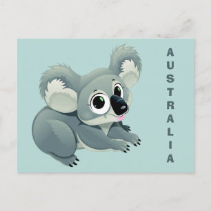 Carte postale texte personnalisé Cute Koala