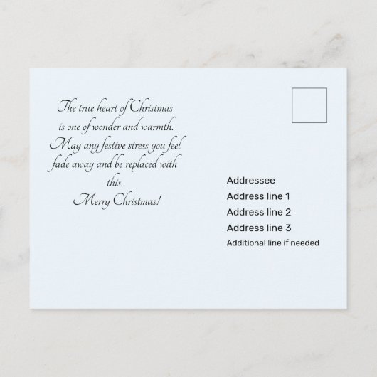 Carte Postale Texte personnalisé de Noël simple (Dos)