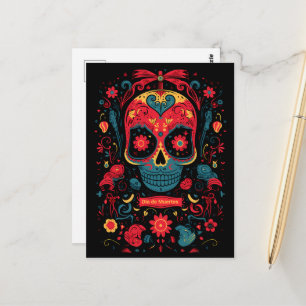 Carte Postale Texte personnalisé Dia de Muertos ☠️ Rayon du Souv
