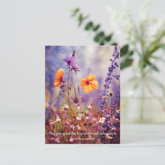 Carte Postale Texte personnalisé Enchanter une prairie en automn (Debout devant)