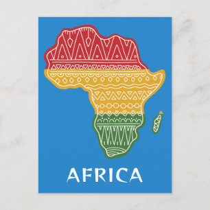 Carte Postale Texte personnalisé et couleur Afrique